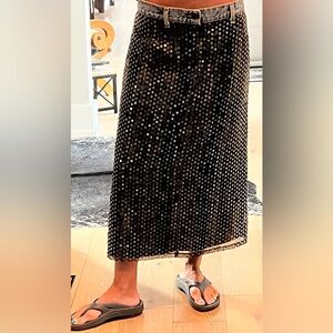 MAXOU sequin & denim skirt
